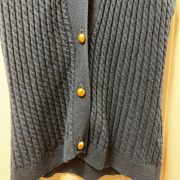 Vintage Preppy 100% Wool Knit Vest Navy – S/M - Picture 6 of 11